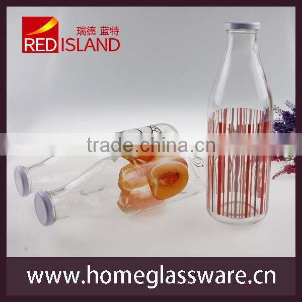 1L Vintage different patterns Glass Milk Bottles