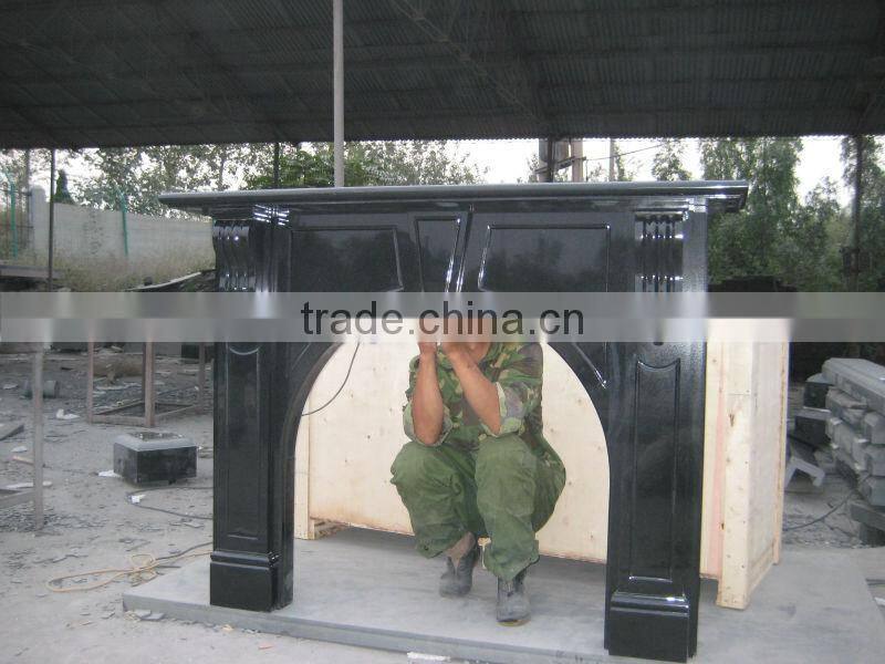 Top Quality Polished China Black Granite Fireplace