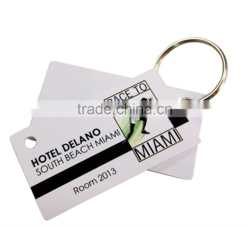 Custom printed plastic card keychain