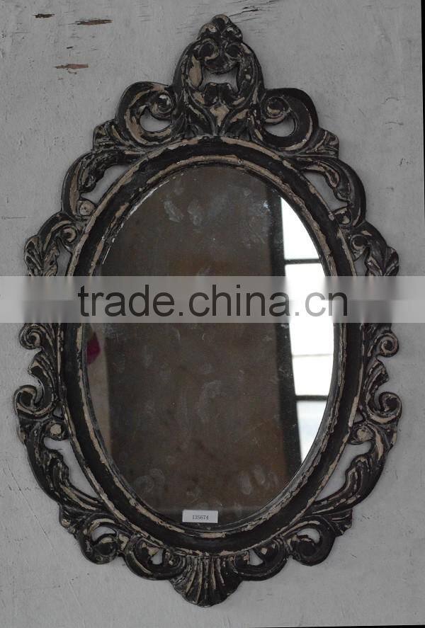 2016 new style antique wooden mirror frame with paper printing