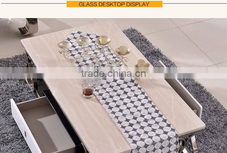 C387 Italian Marble Corner Table Square Coffee Table