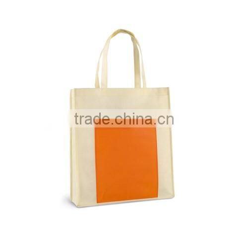 High quality non woven recycle tote shopping bag with big frontal pocket