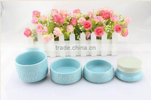 4 Tier Kitchen Accessories Customized Color Ceramic Mason Jar with lid