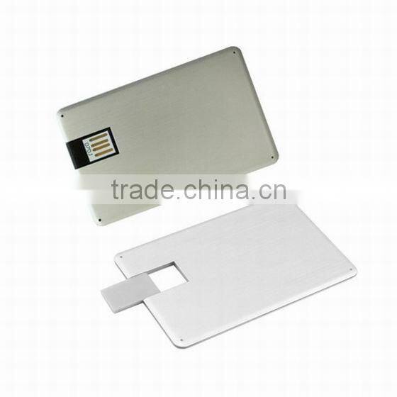 Metal business Credit Card USB Flash pen Drive, silk printing/laser engraving logo