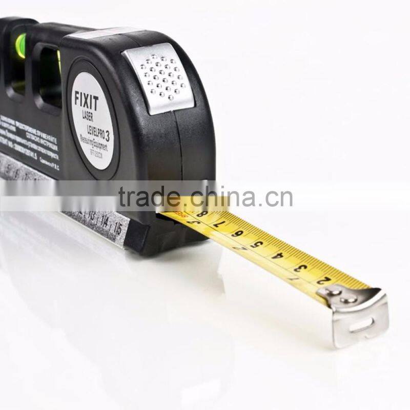 New Arrival Magnetic Multi-Funcation Cross Line and Laser Dot 2.5m Measuring Tape
