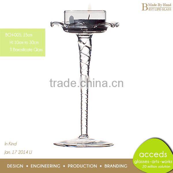 Fashional Designed Bulk Glass Candlestick Holders