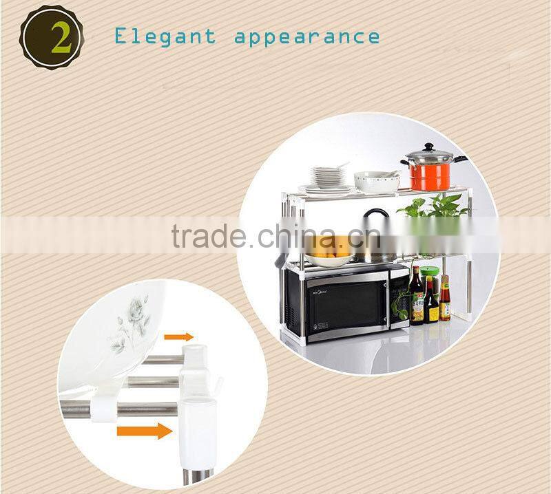 New Multifunction Stainless Steel Tool Kitchen 2 layers Microwave Oven Organizer Holder Storage Shelf Rack