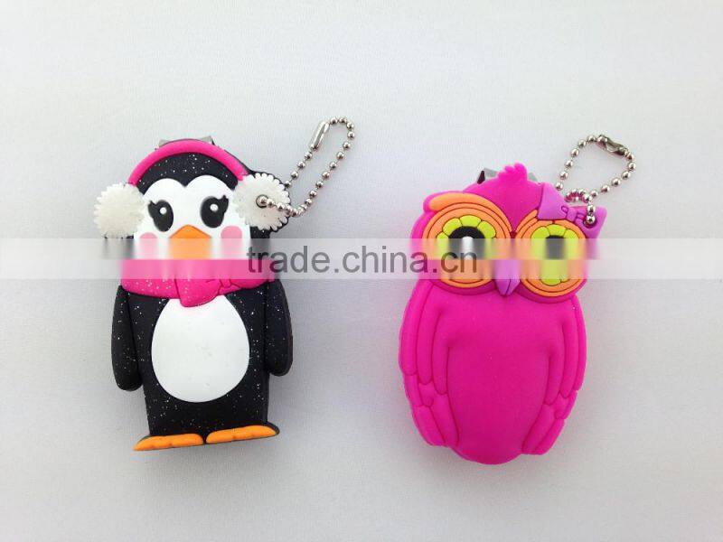 Wholesale nail arts design cartoon silicone nail clipper stainless steel case