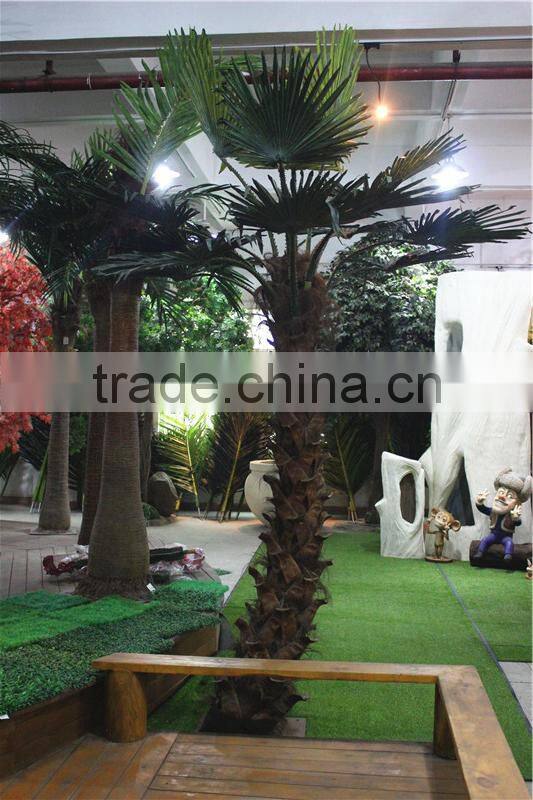 Home garden decoration 100cm to 1000cm Height artificial indoor live plastic ficus red with green big palm tree EZLS05 1015