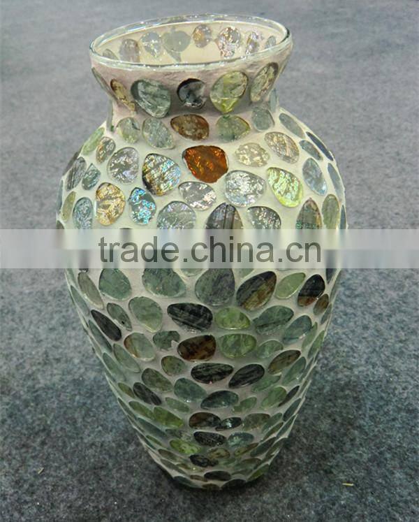 Chinese Unique Elegant Colored Mosaic Glass Vases