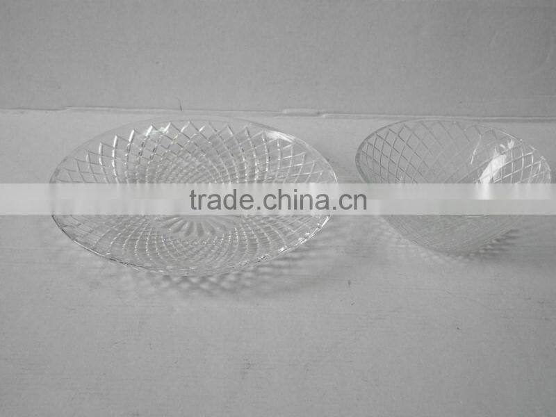 hot selling diamong glass dish for dining set
