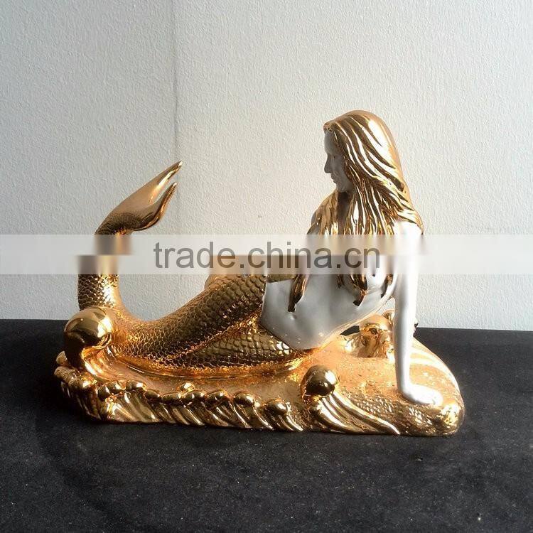 Polyresin mermaid statue