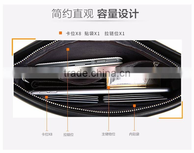 Full Grain Men Genuine Leather Clutch Purse Men Business Clutch Hand Bag Cowhide Wallet