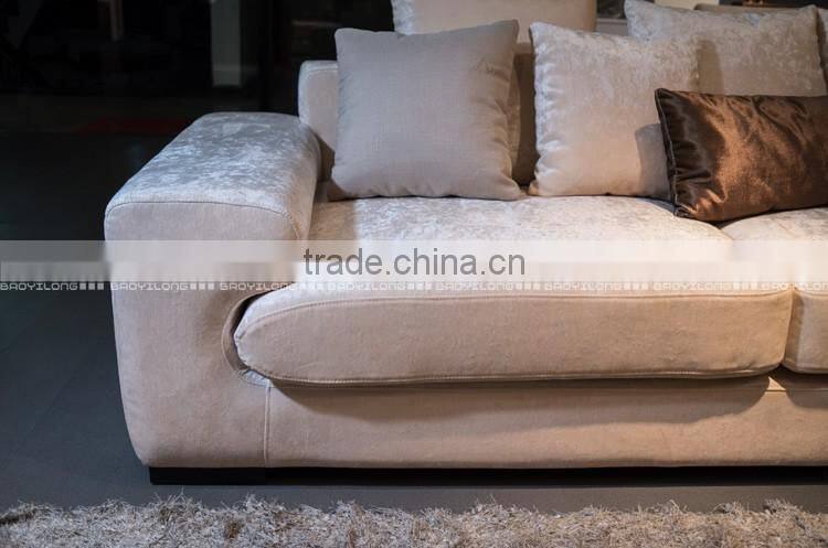 SHIDAI - Modern Beige Microfiber Living Room Sofa Couch Sectional Set Furniture G180