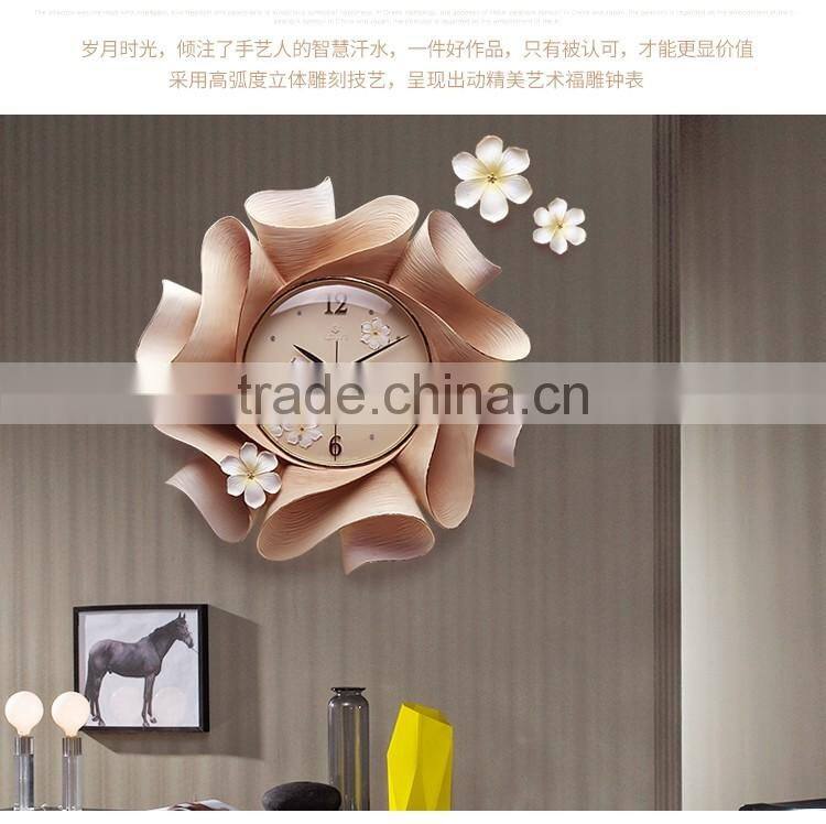M22A Momoda Living room Creative modern hanging fancy elegant3D flower wall clock Quiet quiet quartz decoration large wall clock