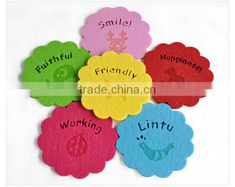 Smile felt coaster ; Featured felt coaster