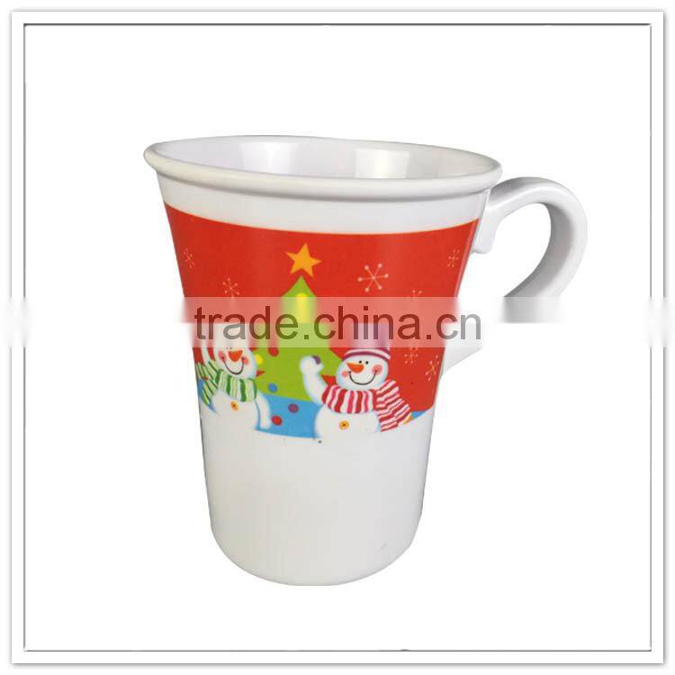 Unbreakable snowman print melamine round christmas mug