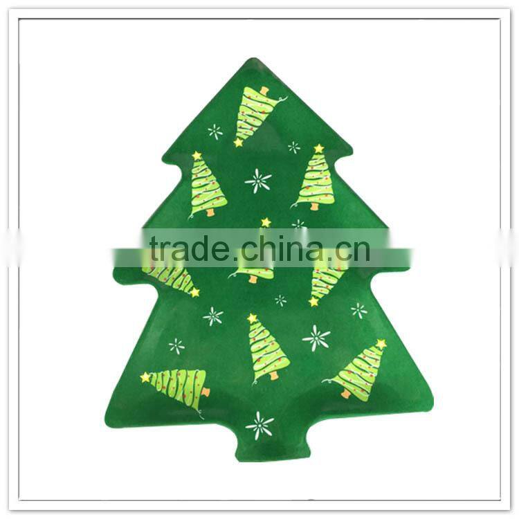 Fiestaware products unique design green tree shape dinnerware christmas plate