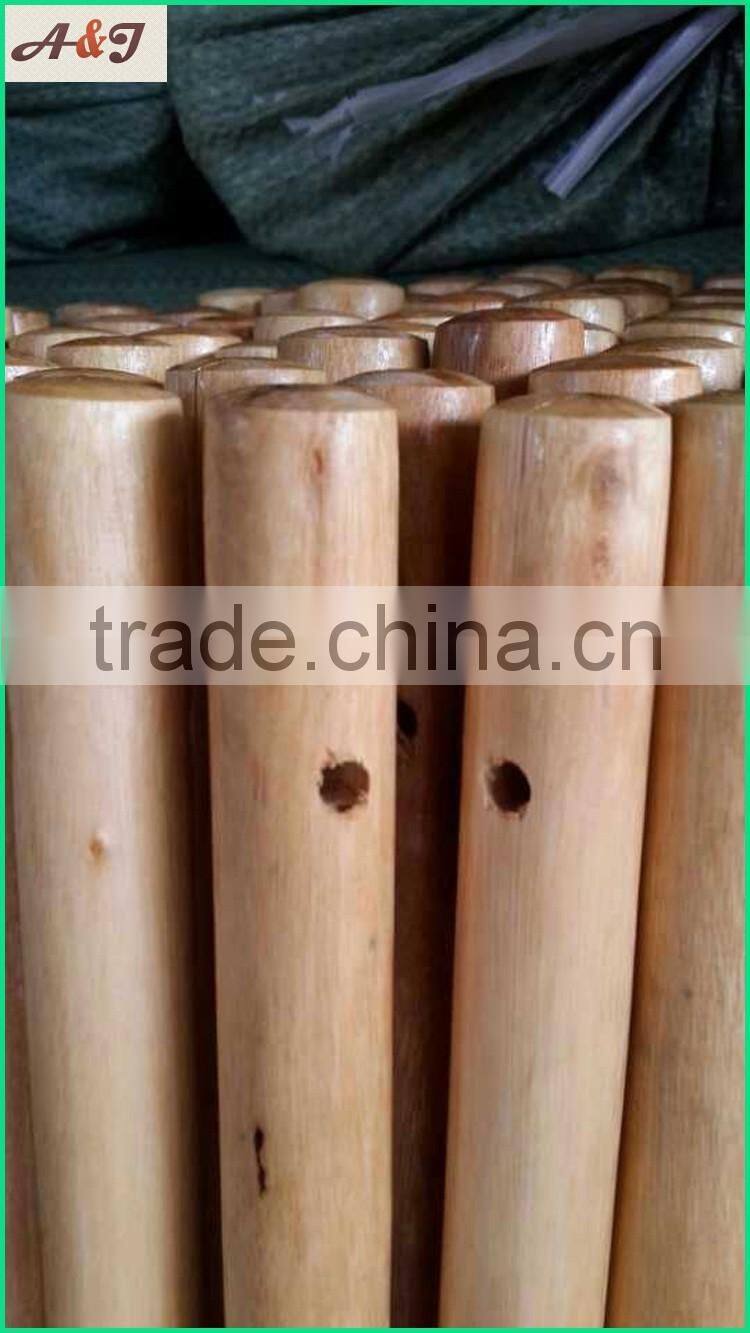 painted wooden handles with hole on top end