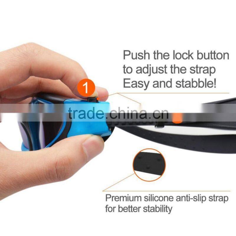 Professional Polarized Blue Silicone Adult Swim Goggles(MM-7202)