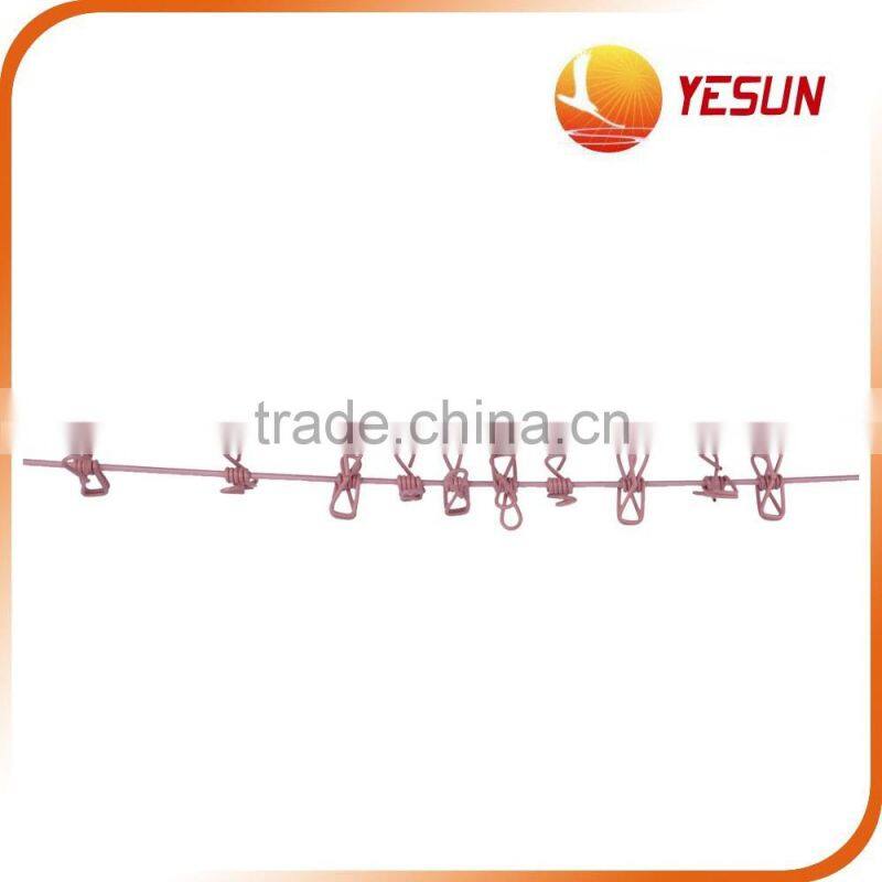 Steel Wire Clothesline ,PVC Clothesline with Clips,Set of 2 pcs Clothesline with Clips