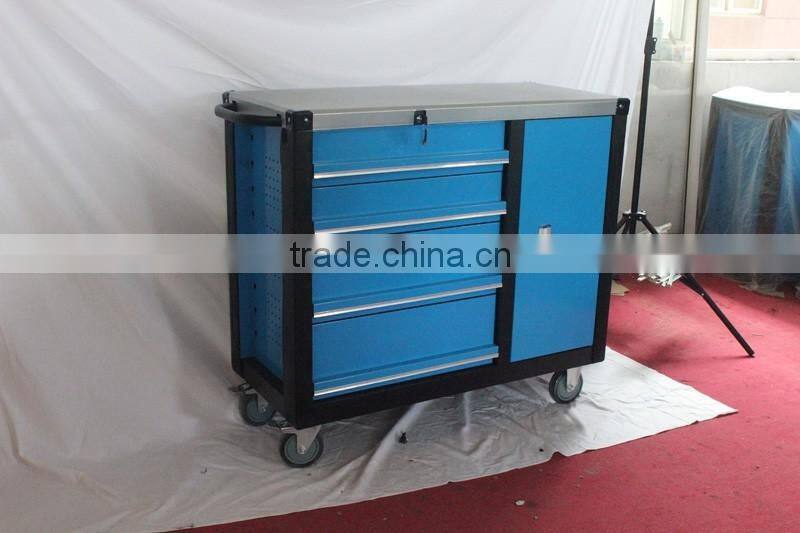 Durable tool trolley with one cabinet