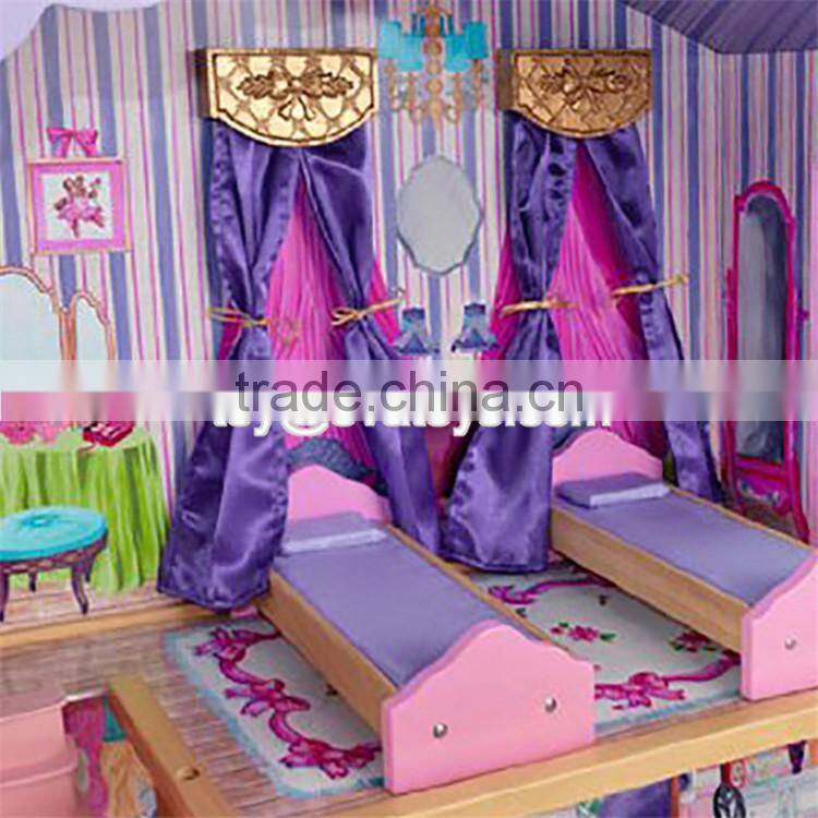 New design 16 pieces of furniture elegant dollhouse suite wooden 18 inch doll house for children W06A232