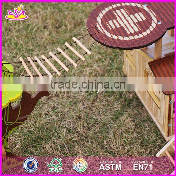 2017 New products indoor children toys wooden treehouse dollhouse W03B059