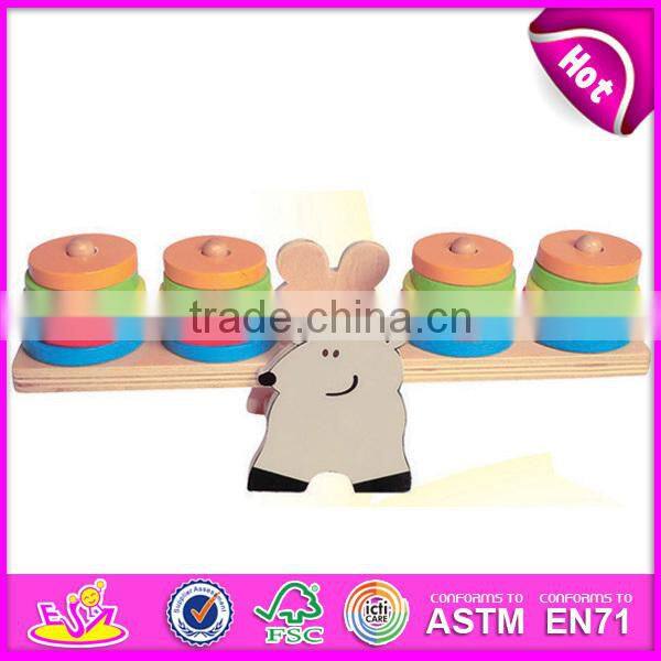 2015 New and popular Wooden balance baby toy,Colorful baby wooden educational toy,Funny play wooden balance game toy W11F001