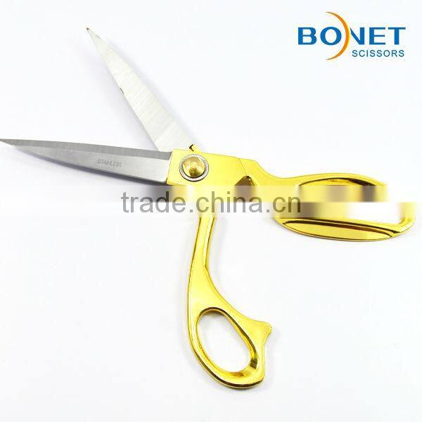 S13002G CE Certificated 9-1/2" professional gold heavy-duty tailor brass scissors