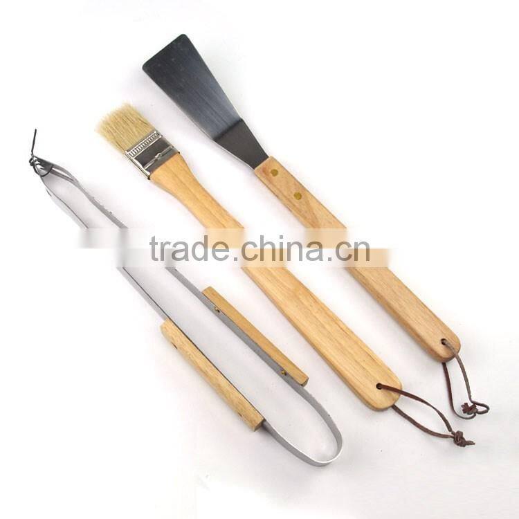 2017 trending products 3pcs outdoor bbq tool set with grill brush