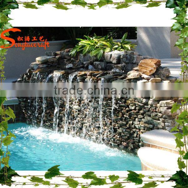 Hot sale FRP reinforced concrete Artificial Large outdoor hot spring Waterfall rockies fountain