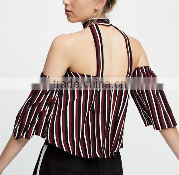 Sexy fashion design women elastics choker neck top