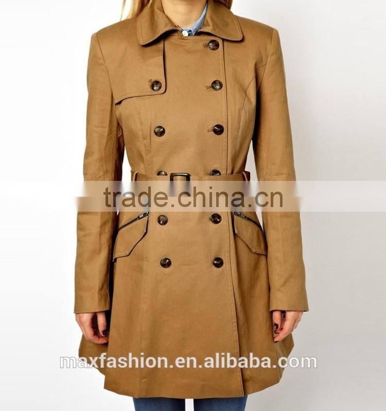 China Custom-made Winter Coat,OEM Brand Fashionable Lady Coat,2015 Hot-sale Trench Coat for women