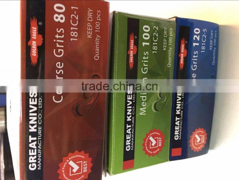 GOLDEN EAGLE GRITS ABRASIVE BELTS-FINE, MEDIUM, COARSE