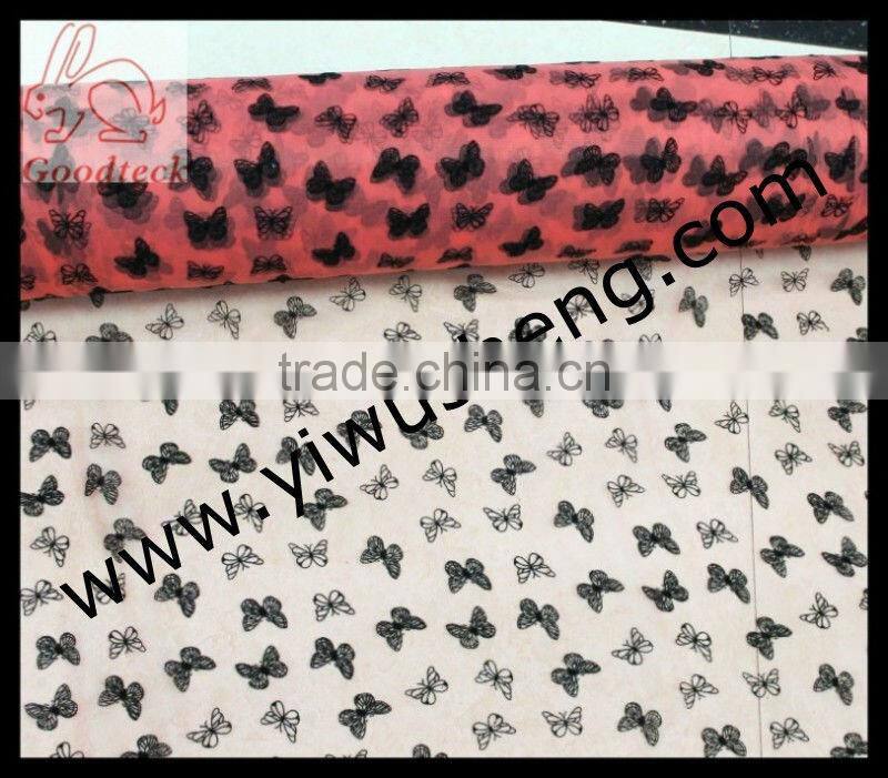 Beautiful swallowtail butterfly printing tutu tulle, 100% nylon tutu tulle, wedding decoration