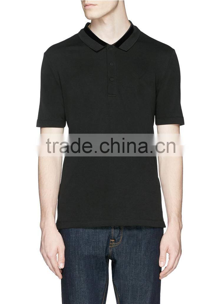 Slim men black custom 100%cotton man polo t-shirt