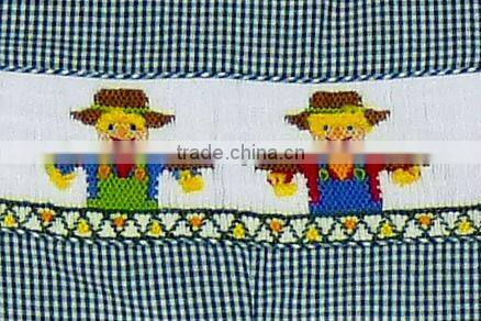 Baby Boy Green Gingham Smocked Scarecrow Longall