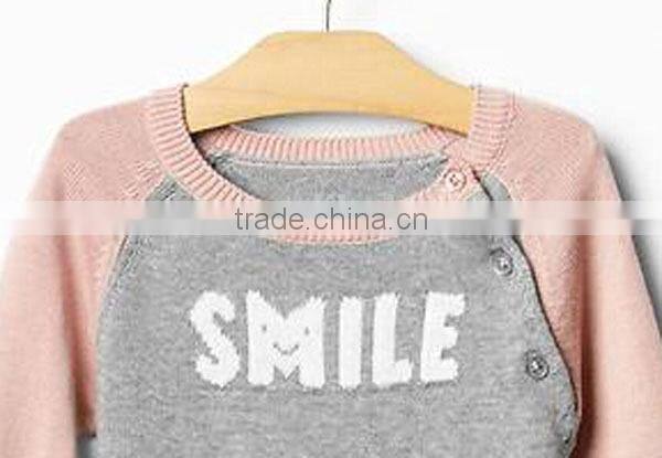 Unisex baby raglan smile design romper