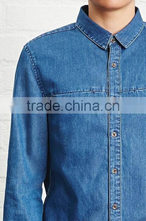wholesale denim shirts man blank slim jeans shirts custom your logo