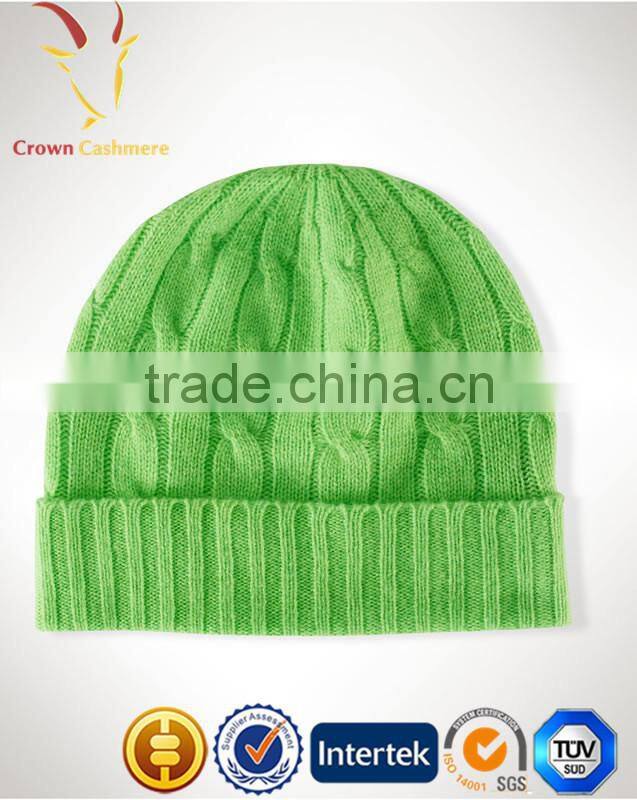 Intarsia Design High Quality Cashmere Winter Kids Hats, Cashmere Bonnet