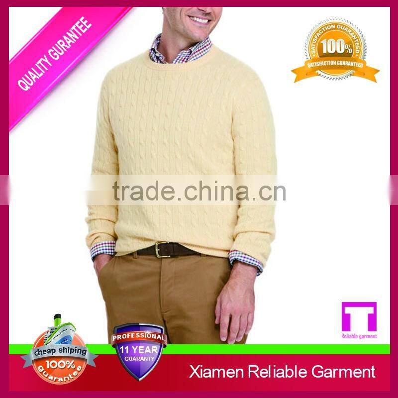 New style round neck long sleeve staple of winter cable sweater