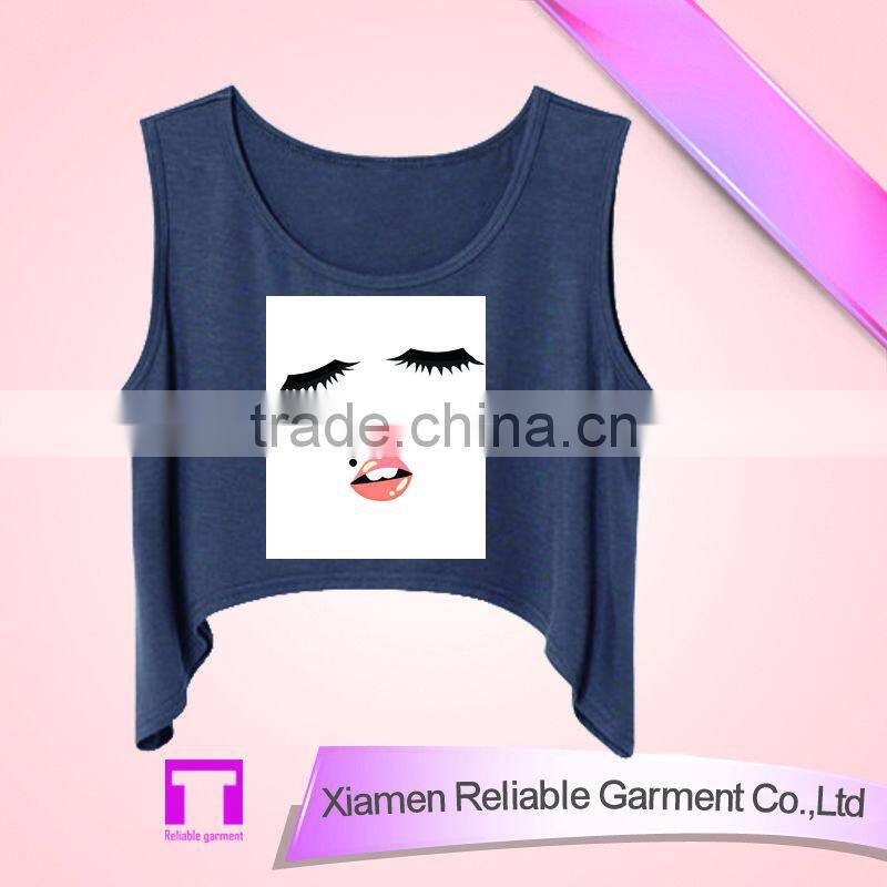 100%cotton girls clothing summer top fashion cheap chinese tank top wholesale