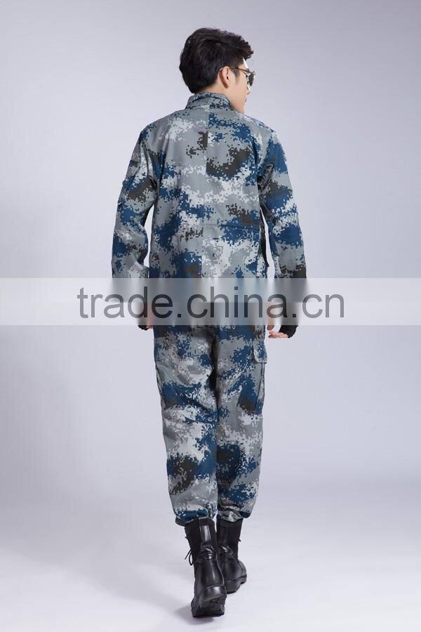 Juqian 2016 hot blue unisex workwear mens military camouflage garment safe protection security guard uniforms Wholesale