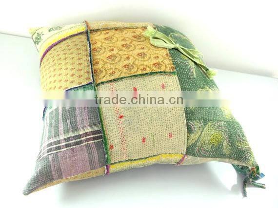 large kantha cushion, kantha quilt pillow, kantha cushion cover, ooak