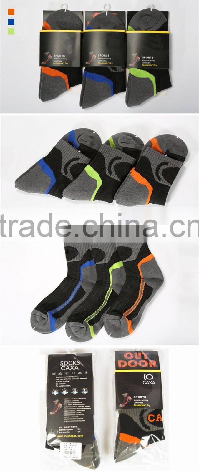 Men's Outdoor Quick-dry Fiber Running Sports Basketball Socks~Soft Thick stripe Restoring Socks~Accept Custom