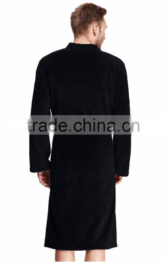 Luxury Men's Thermal Coral Fleece Bathrobe Dressing Gown