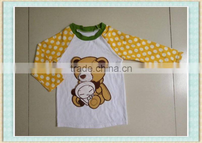 Wholesale children clothes girls boutique clothes rabbit appliqued design T- shirt