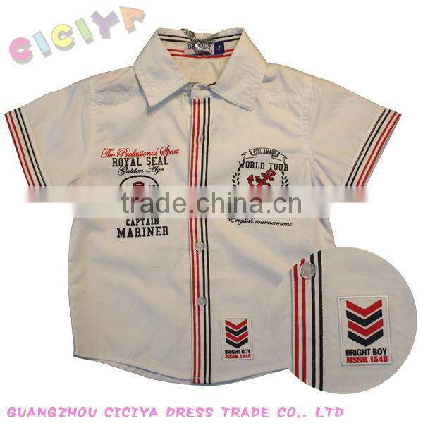 Wholesale make to order summer design casual boys brand name shirt
