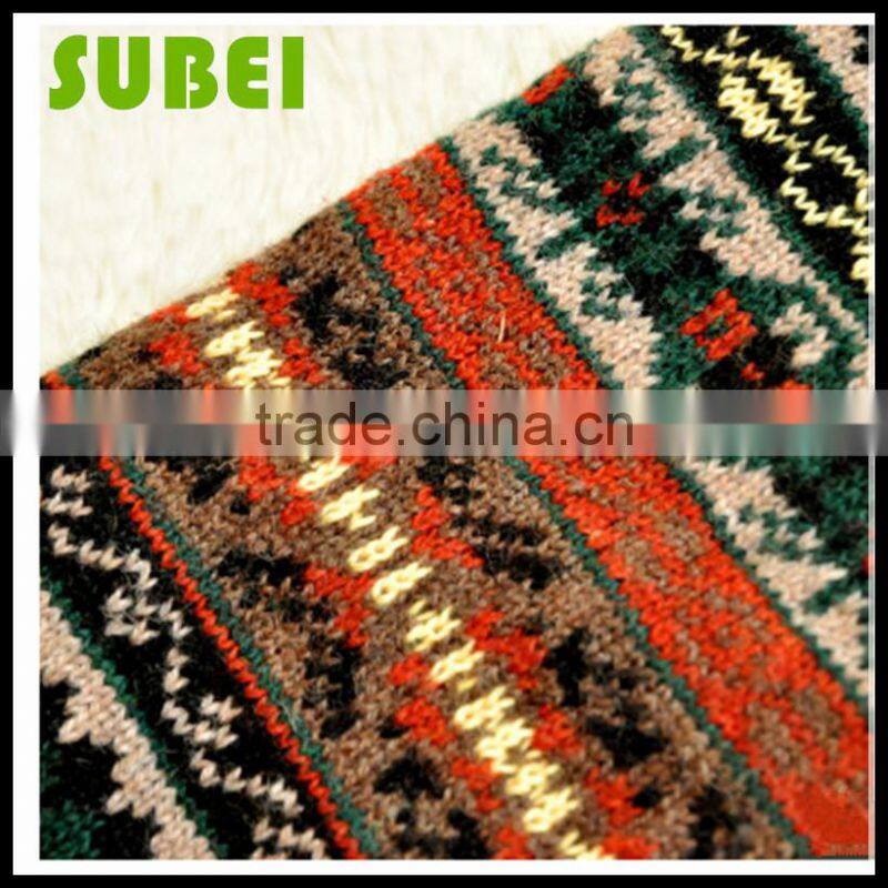 Hot sell fashion shin guards warm socks,lady open knitting jacquard leg warmers